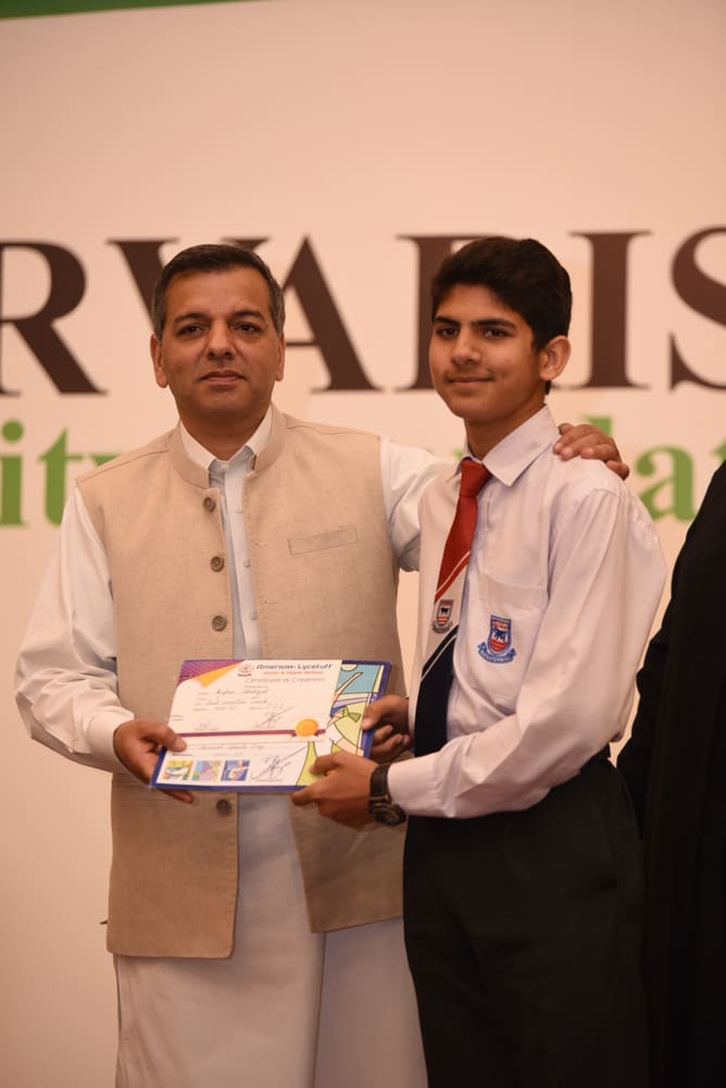 Scholarship students receiving their awards