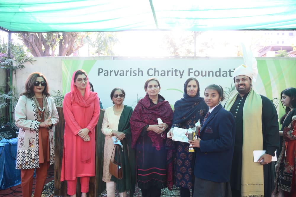 Scholarship students receiving their awards