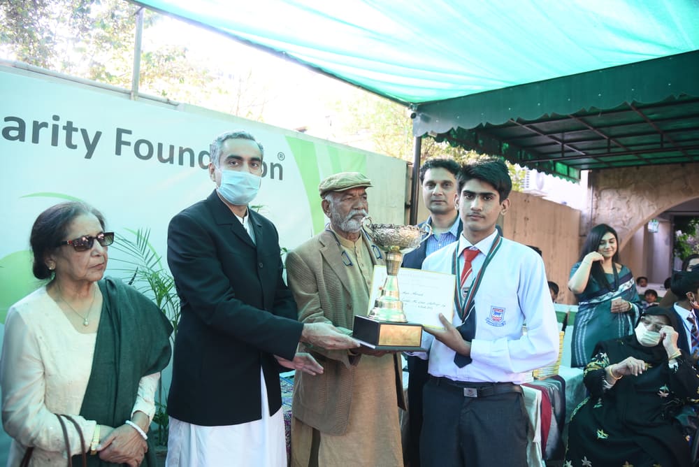 Scholarship students receiving their awards